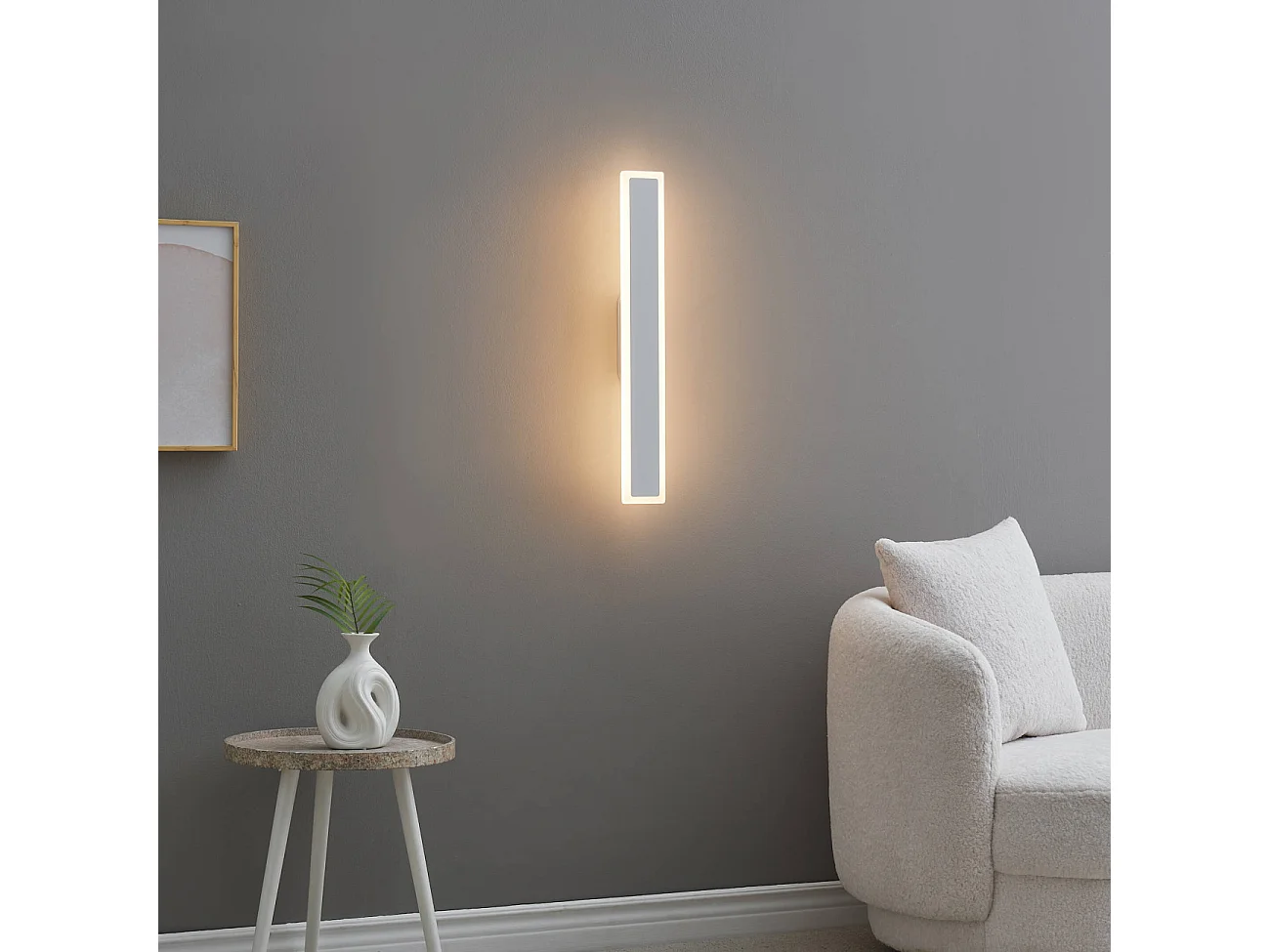 Applique blanche LED intérieur ou extérieur 62,5 cm - Mattea