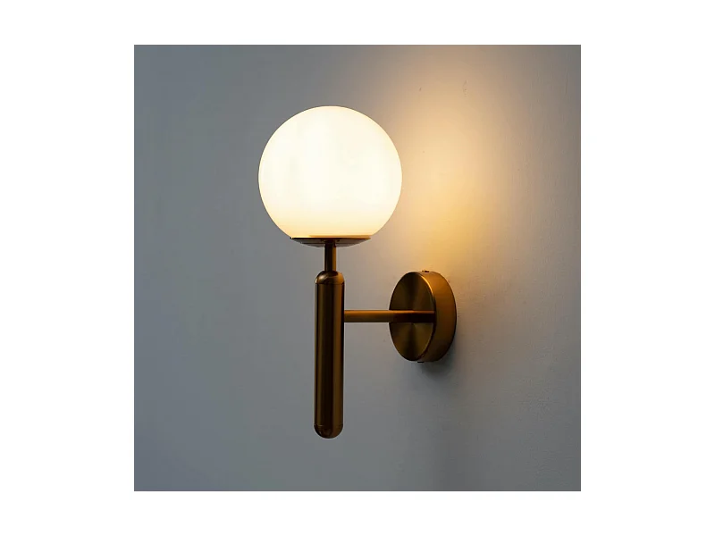 Applique lanterne laiton et verre blanc - Giovanna