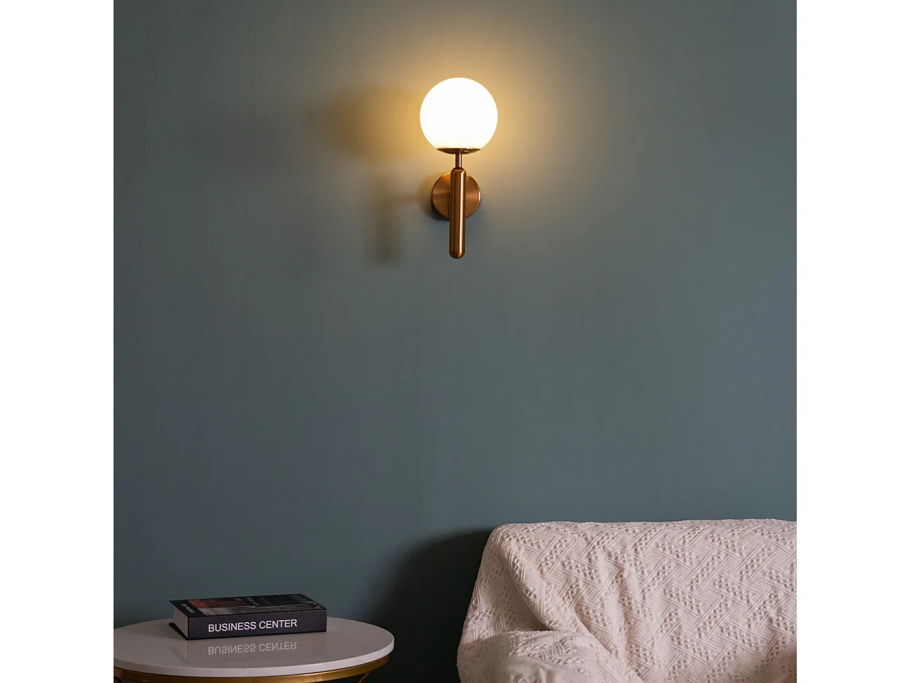 Applique lanterne laiton et verre blanc - Giovanna