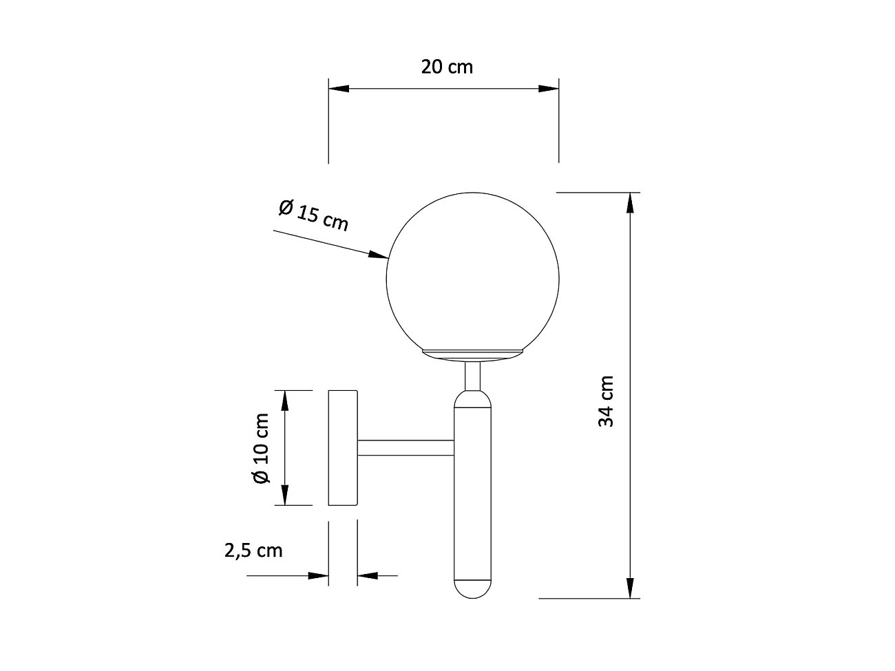 Applique lanterne laiton et verre blanc - Giovanna