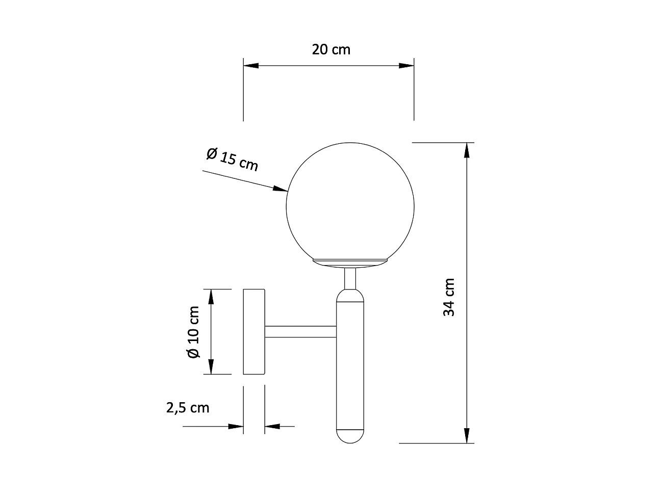 Applique lanterne laiton et verre blanc - Giovanna