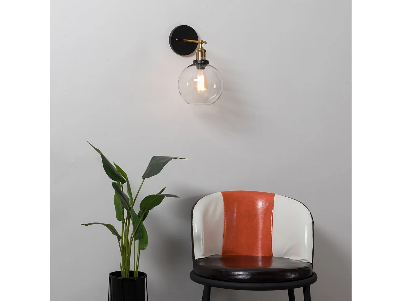 Applique rétro en verre rond - Olivia