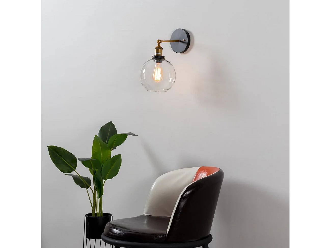 Applique rétro en verre rond - Olivia