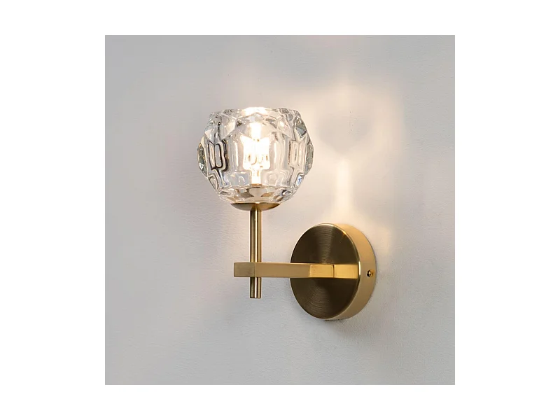 Applique murale métal doré et verre transparent - Vilamo