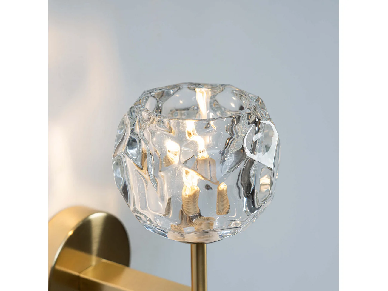 Applique murale métal doré et verre transparent - Vilamo