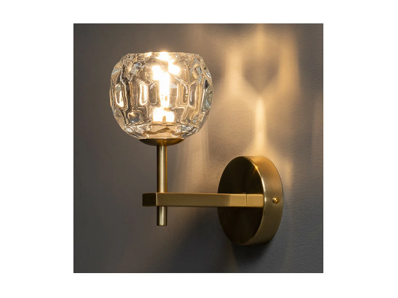 Applique murale métal doré et verre transparent - Vilamo