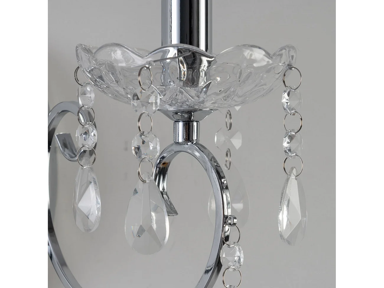 Applique 2 bras cristal baroque pampilles argent - Pavia