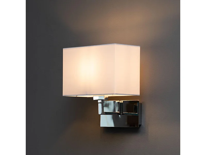 Applique tête de lit métal et abat-jour blanc - Erdal