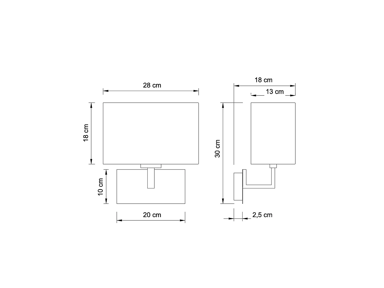 Applique tête de lit métal et abat-jour blanc - Erdal