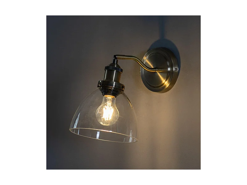 Applique vintage en verre et laiton - Flavia