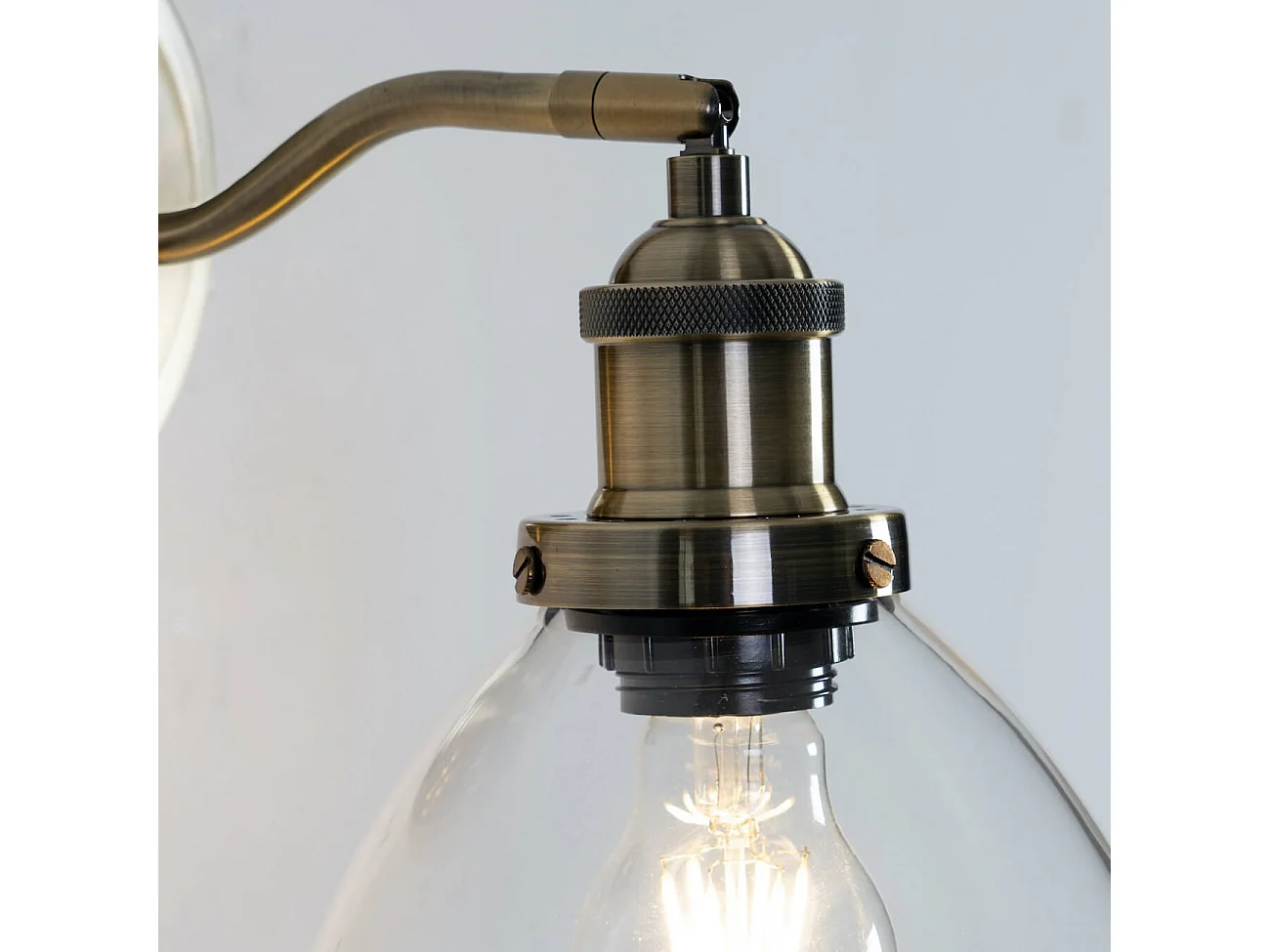 Applique vintage en verre et laiton - Flavia