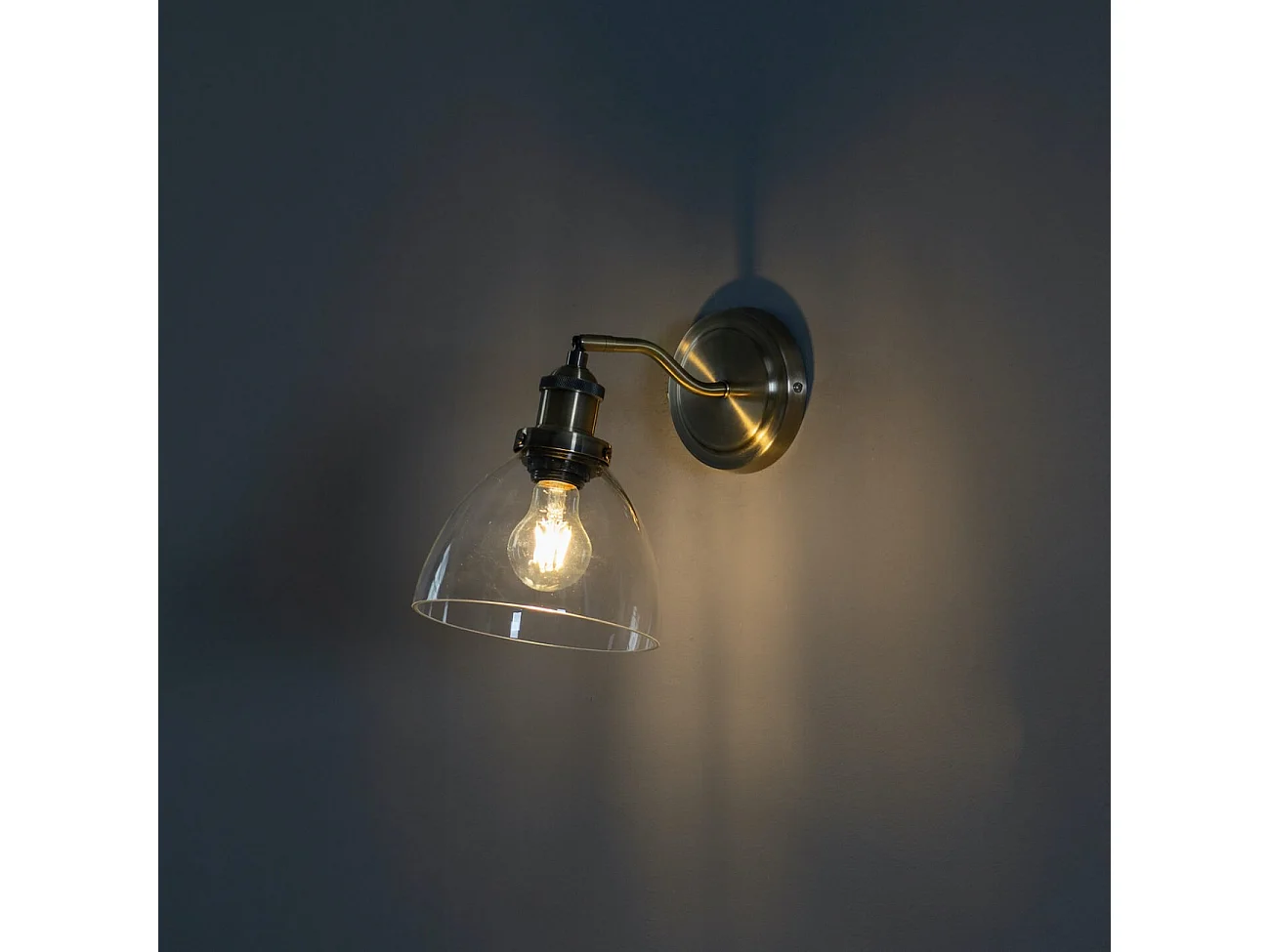 Applique vintage en verre et laiton - Flavia