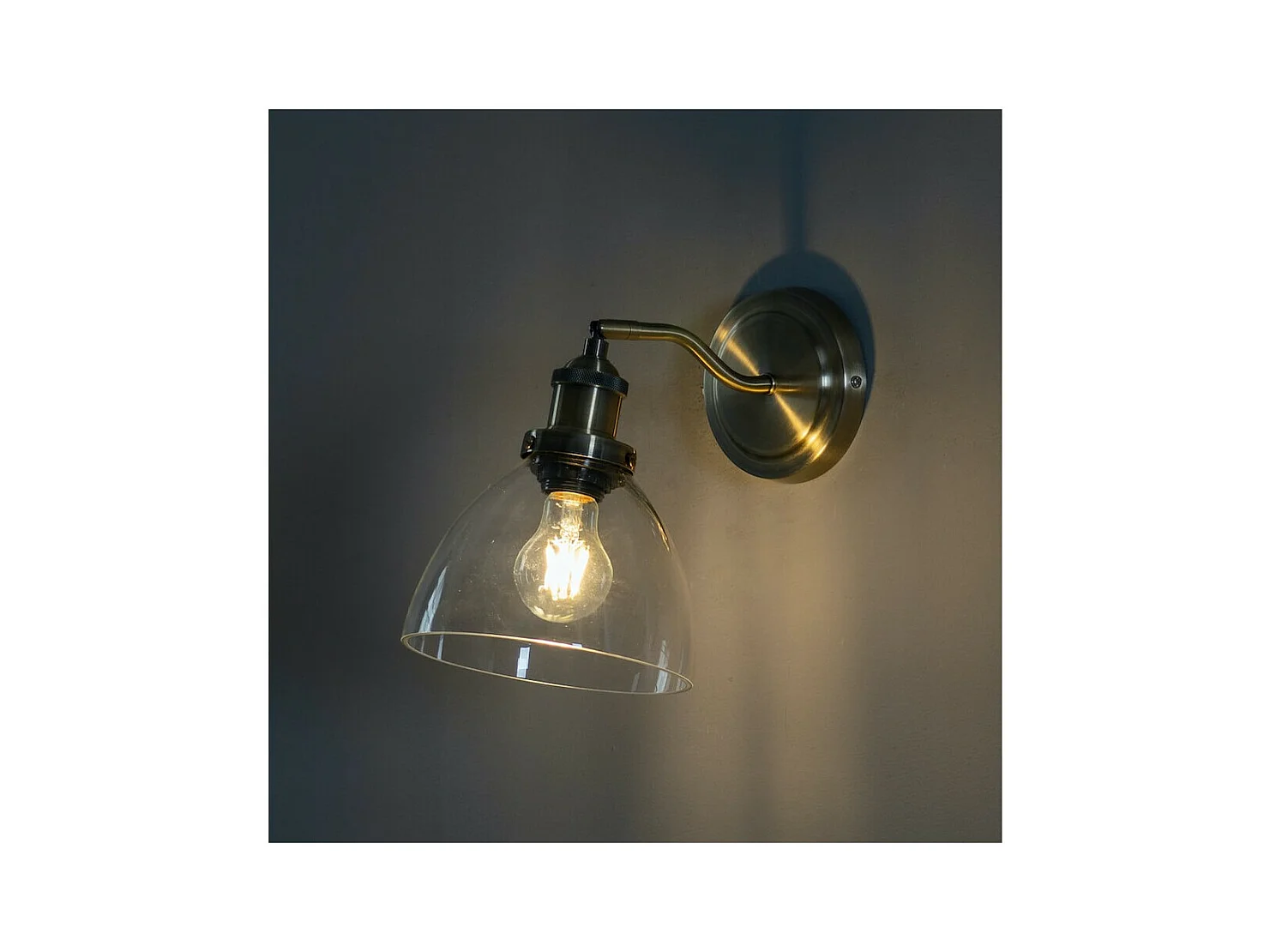 Applique vintage en verre et laiton - Flavia