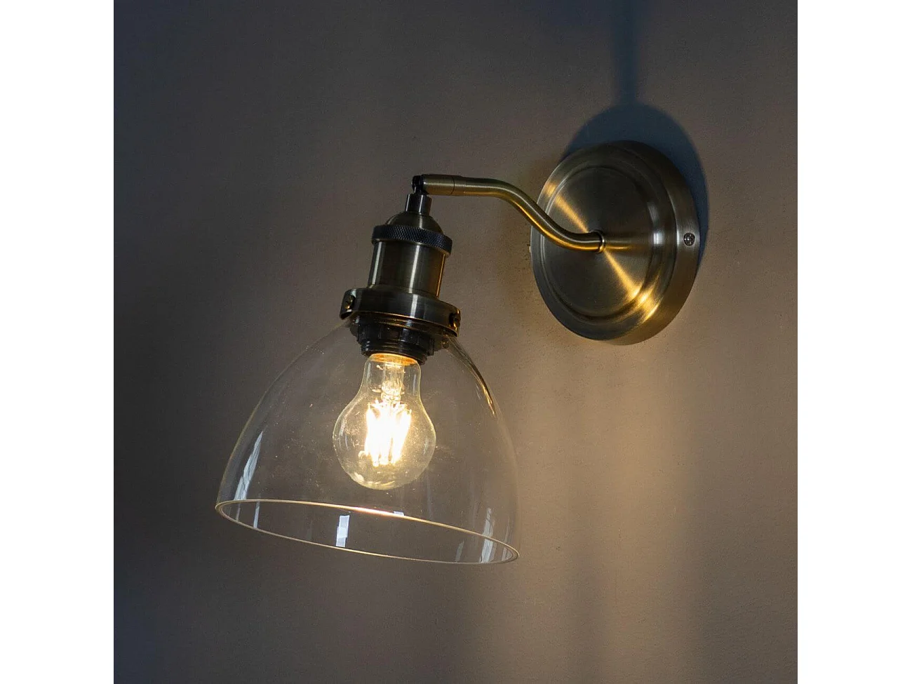 Applique vintage en verre et laiton - Flavia