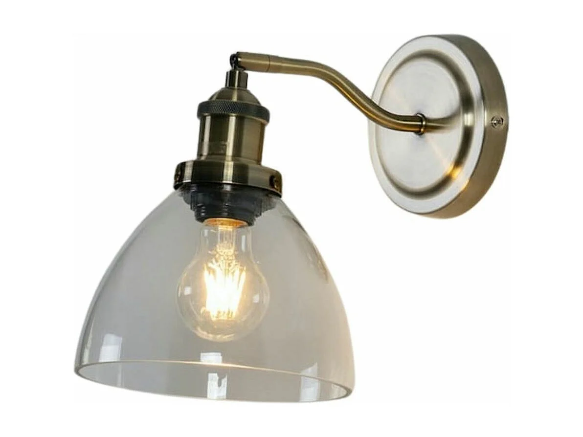 Applique vintage en verre et laiton - Flavia