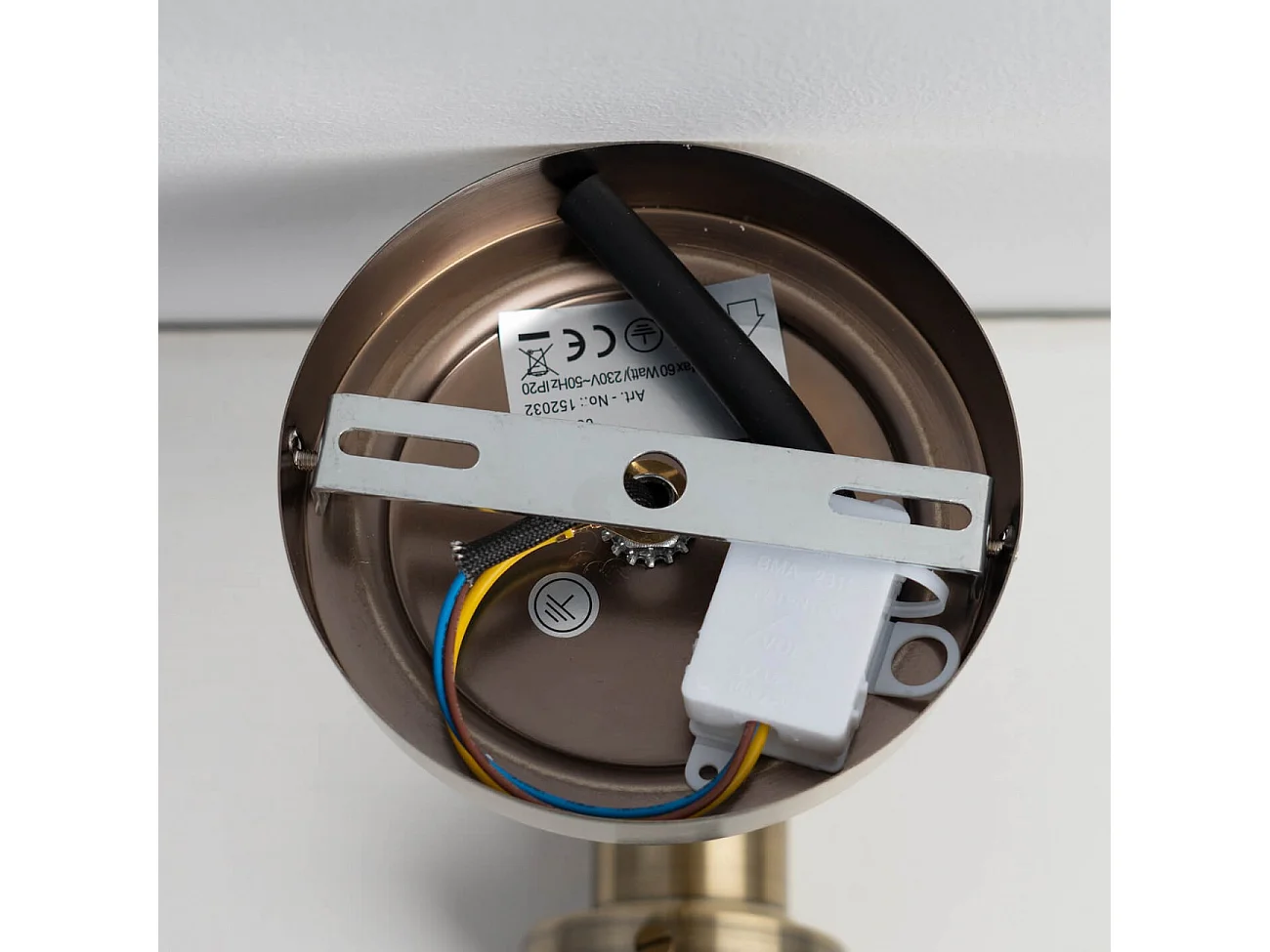 Applique vintage en verre et laiton - Flavia