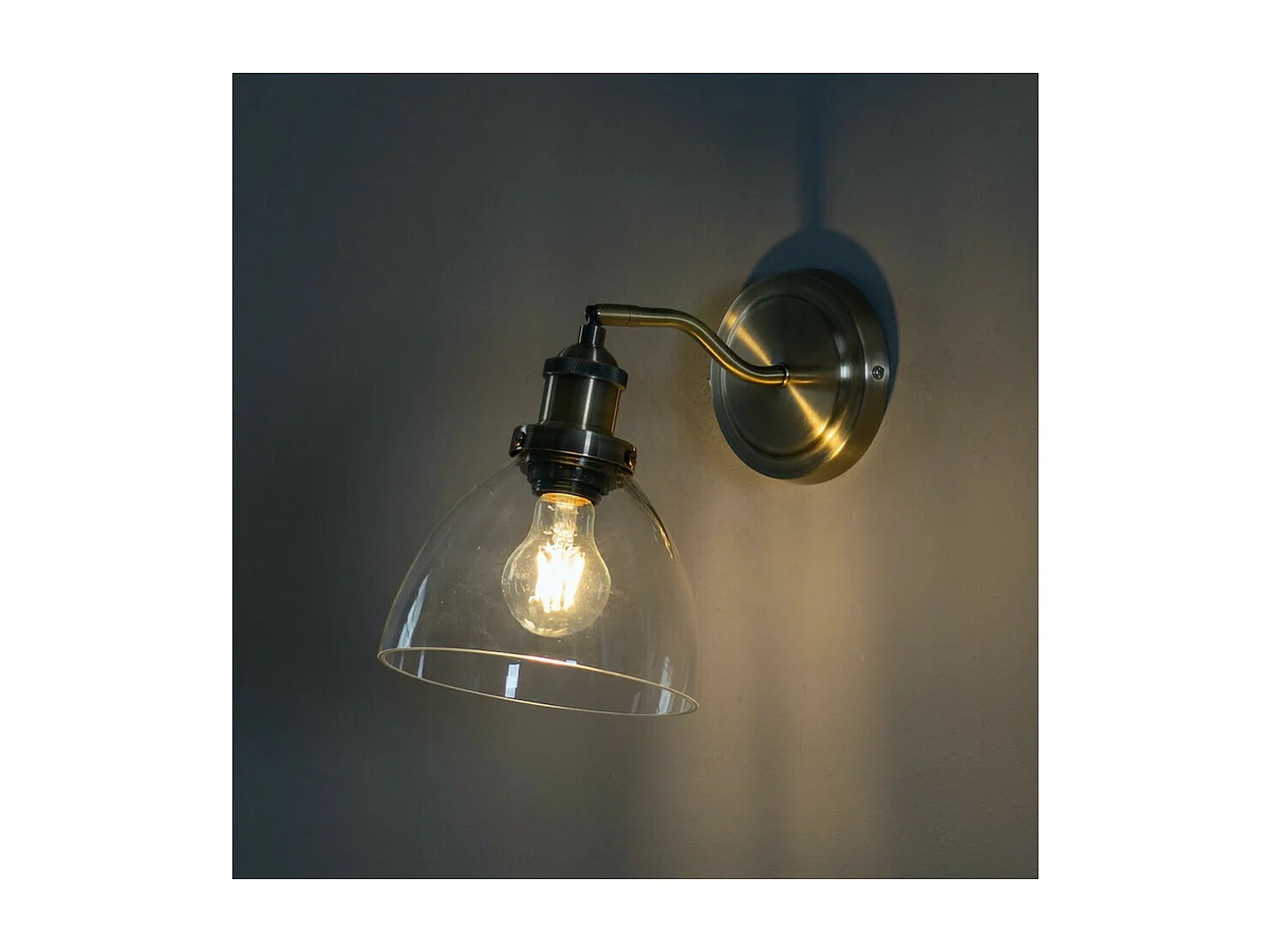 Applique vintage en verre et laiton - Flavia