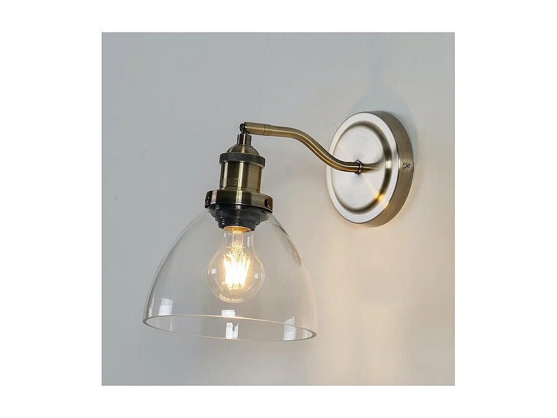 Applique vintage en verre et laiton - Flavia