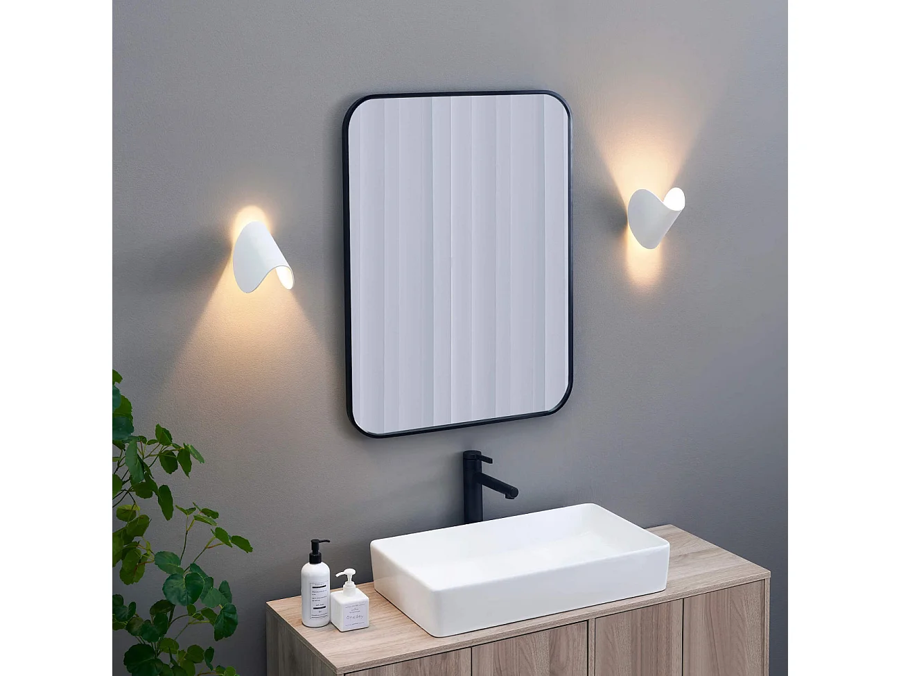 Applique blanche aluminium orientable IP54 - Notte
