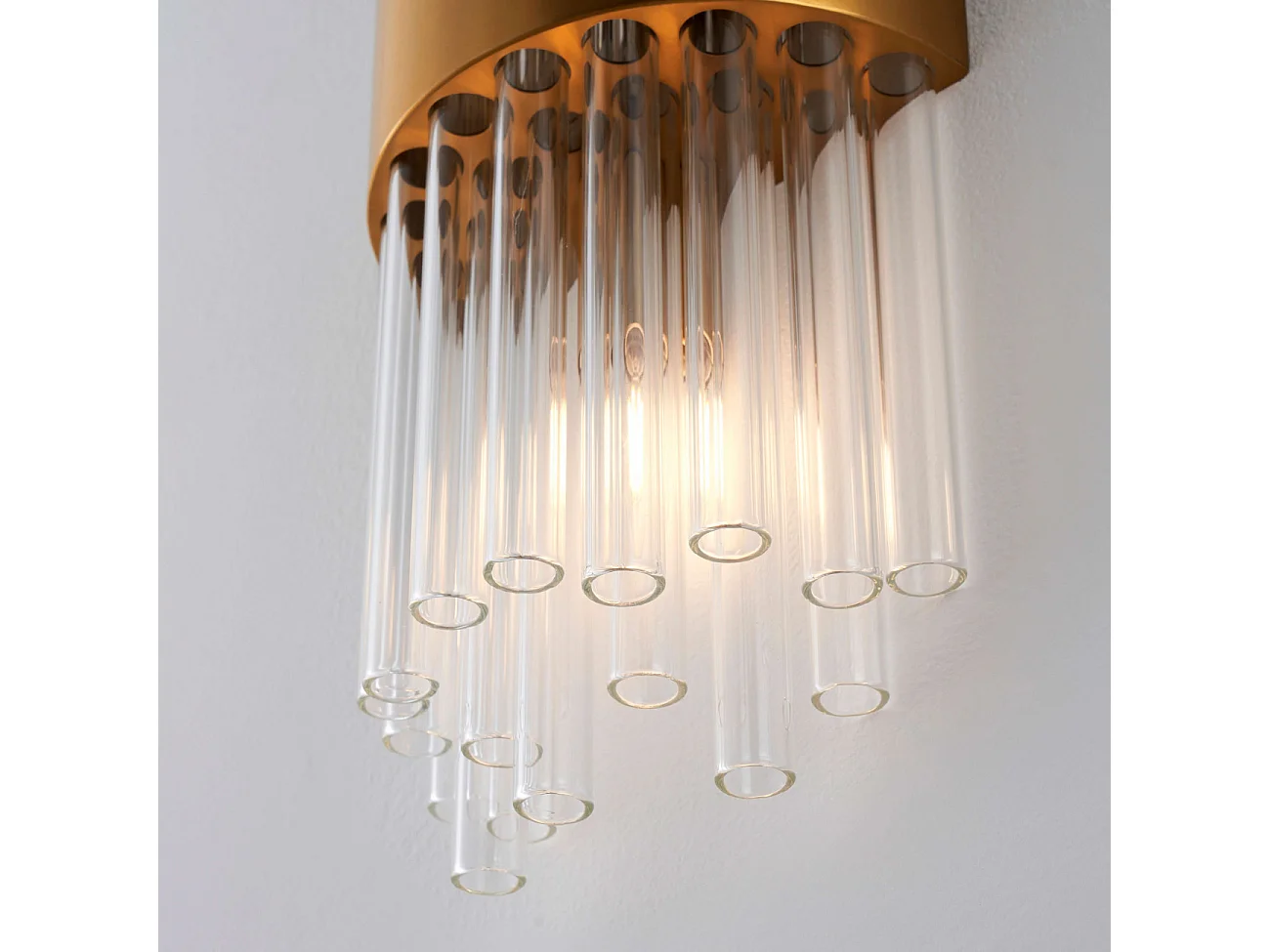 Applique art déco verre métal doré - Almeria