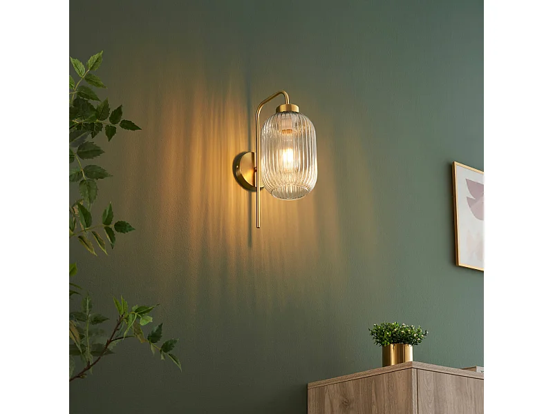 Applique dorée vintage verre cannelé - Canelia