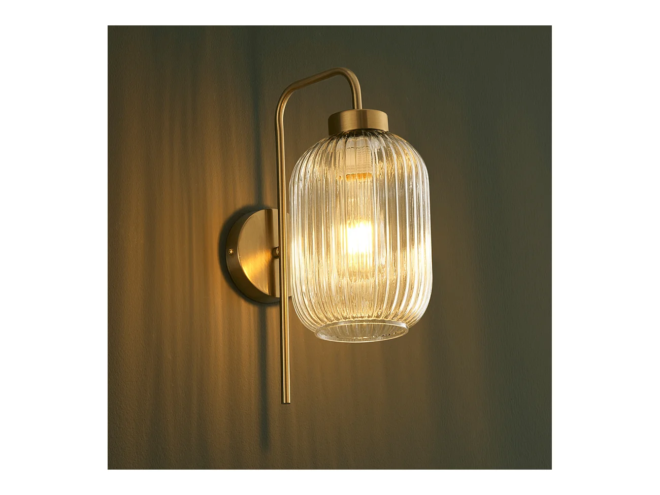 Applique dorée vintage verre cannelé - Canelia