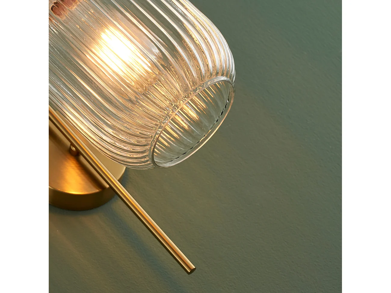 Applique dorée vintage verre cannelé - Canelia