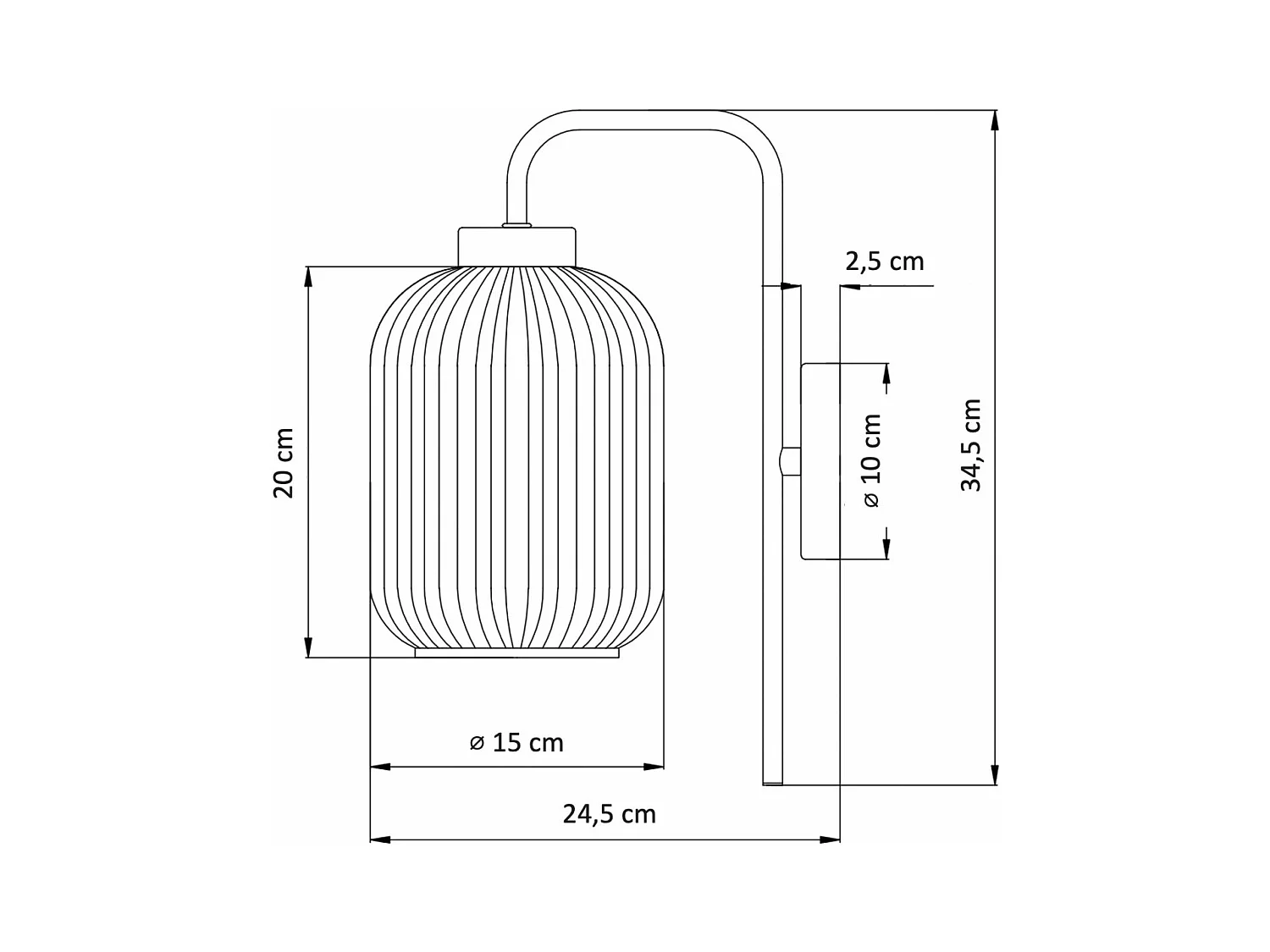 Applique dorée vintage verre cannelé - Canelia