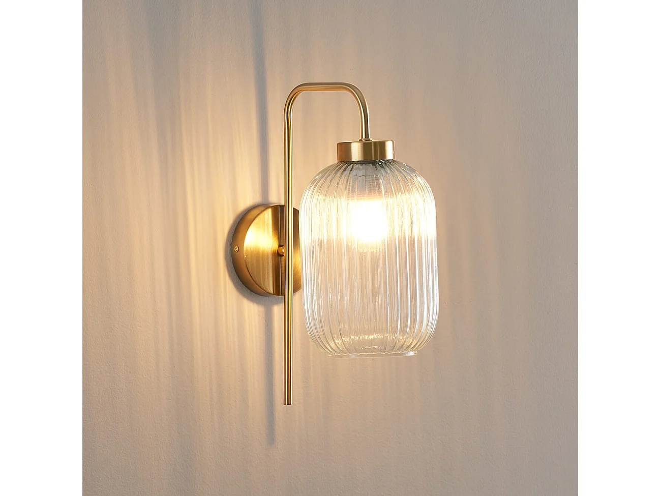 Applique dorée vintage verre cannelé - Canelia