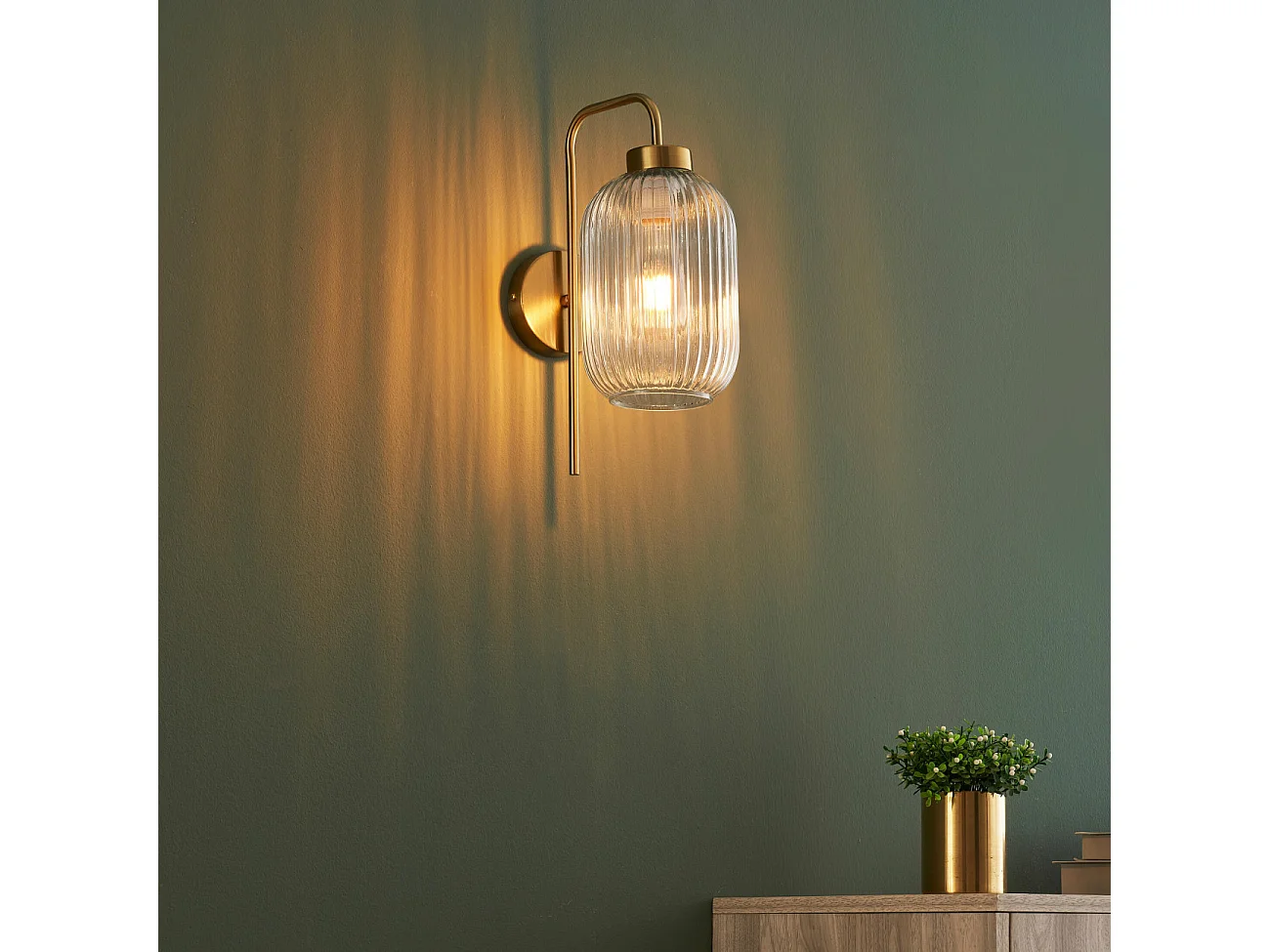 Applique dorée vintage verre cannelé - Canelia