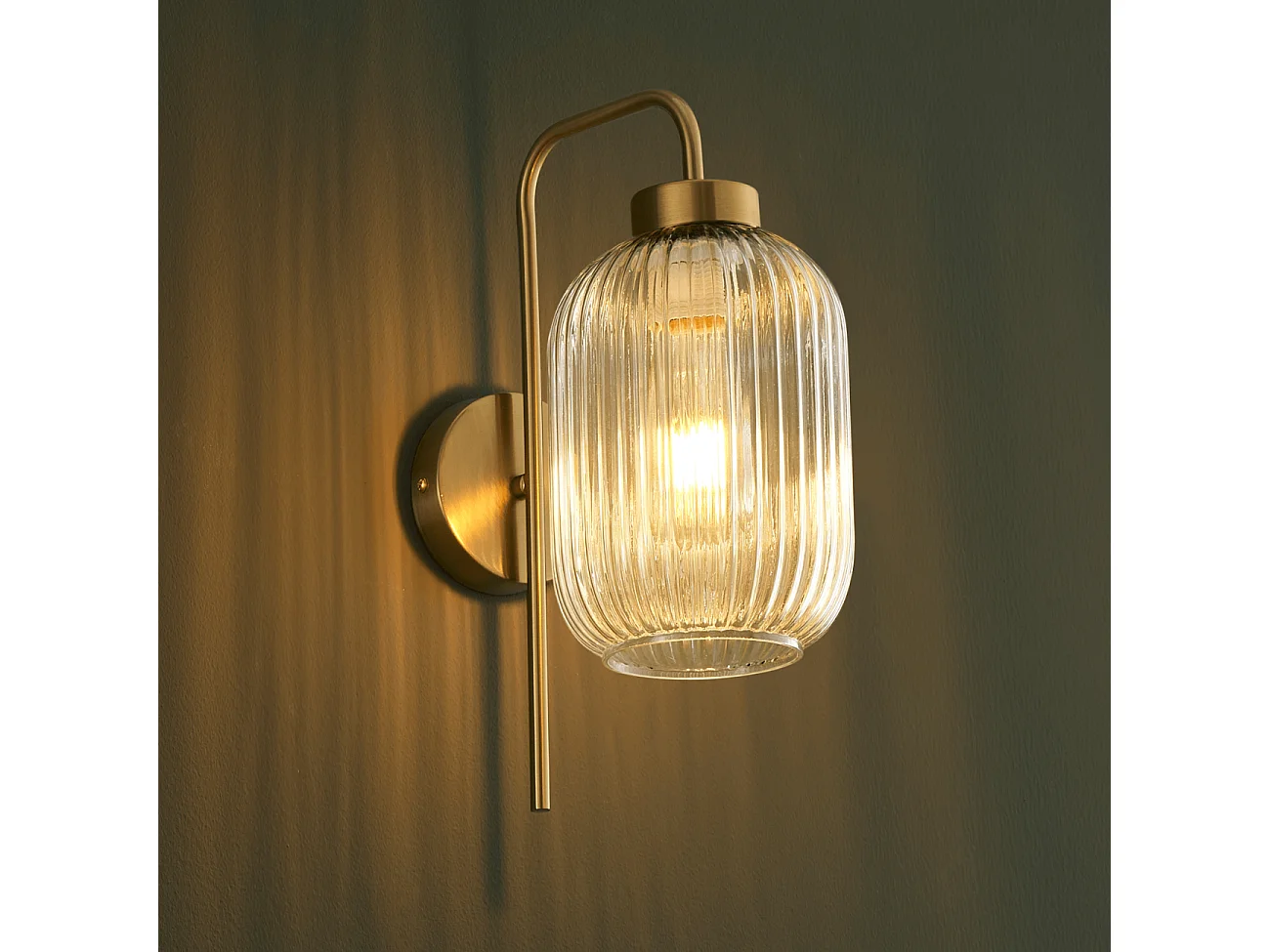 Applique dorée vintage verre cannelé - Canelia