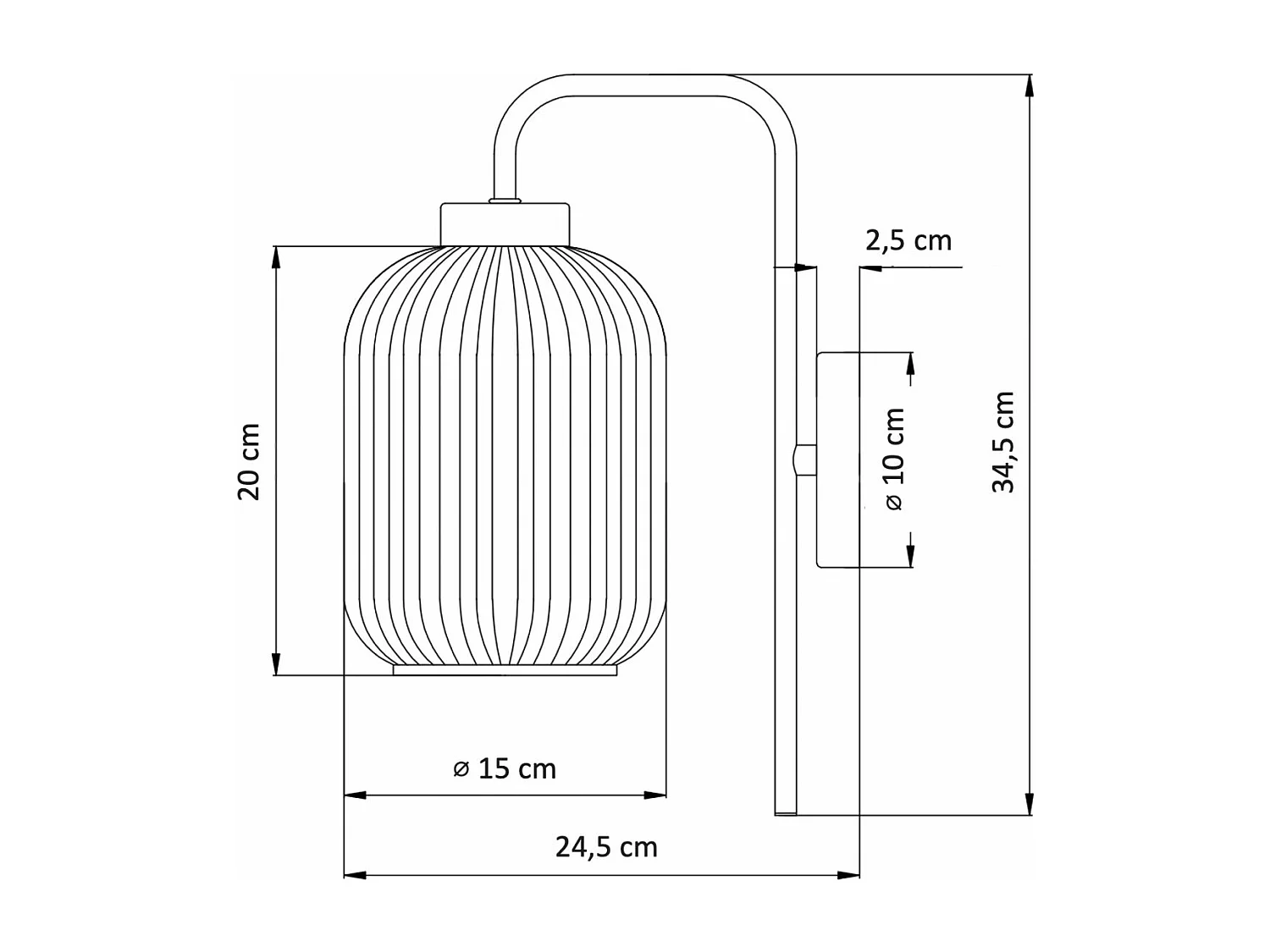 Applique dorée vintage verre cannelé - Canelia