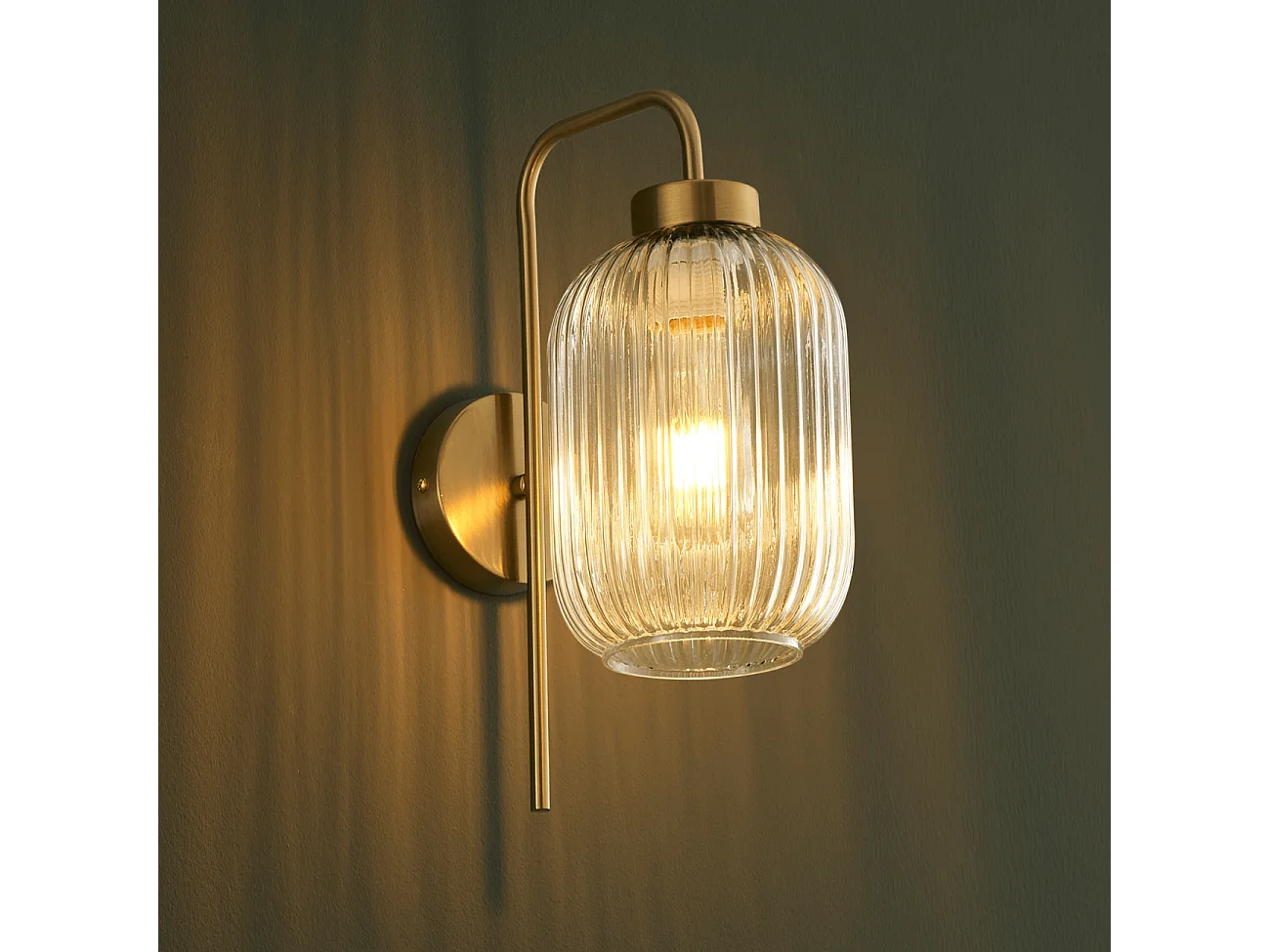 Applique dorée vintage verre cannelé - Canelia