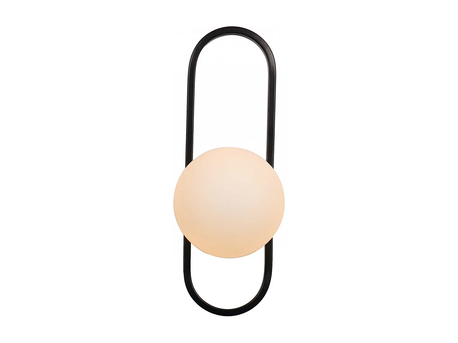 Applique murale vintage noire et verre blanc - Belisto