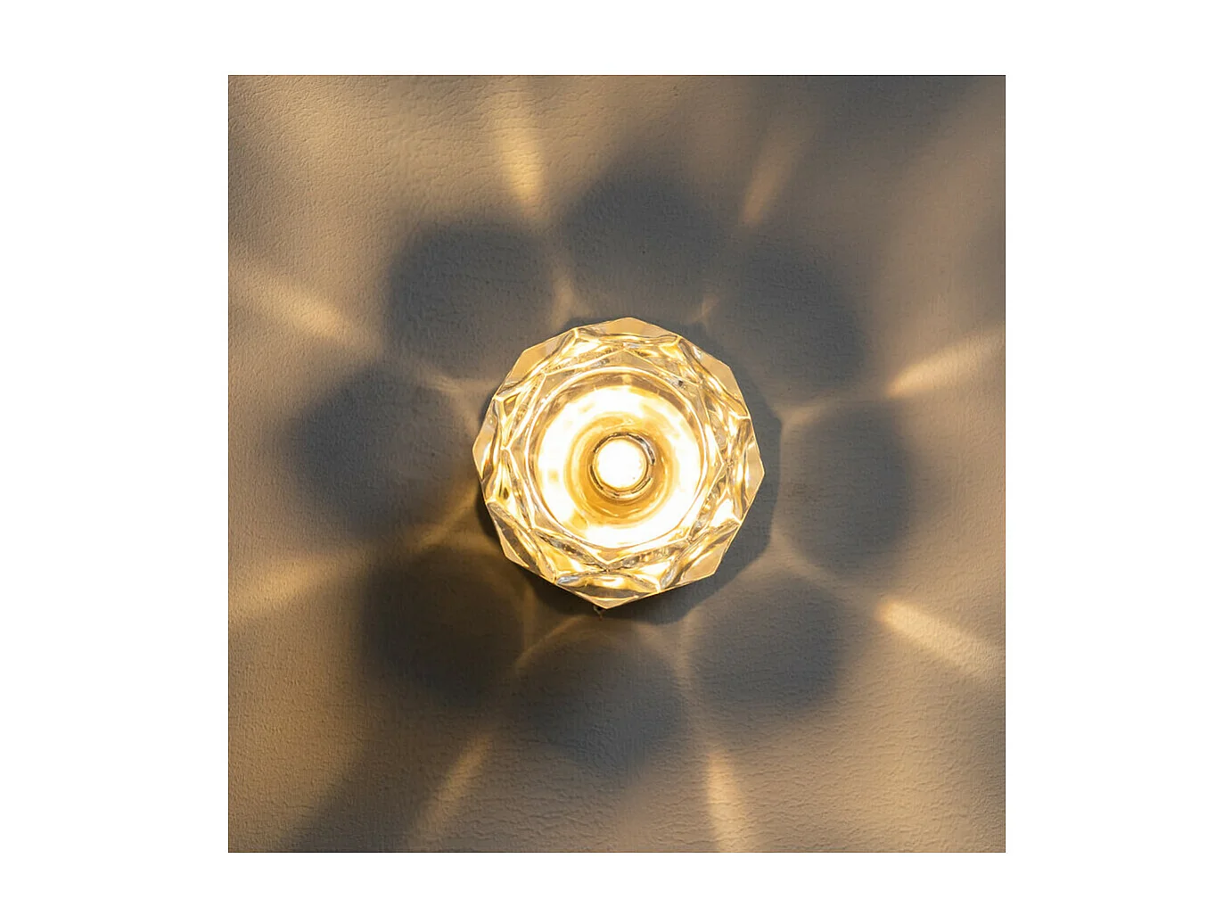 Applique ou petit plafonnier métal doré et verre transparent - Vilamo