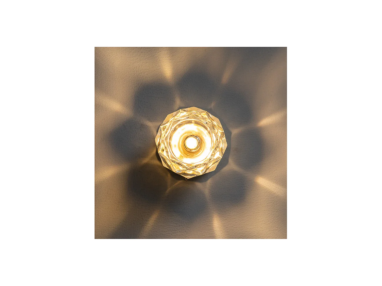 Applique ou petit plafonnier métal doré et verre transparent - Vilamo