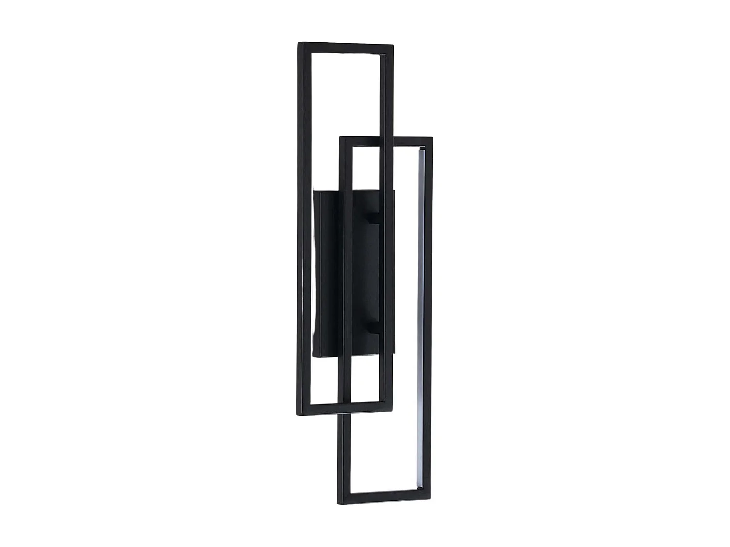 Applique double rectangle noir 50 cm éclairage indirect - Torello
