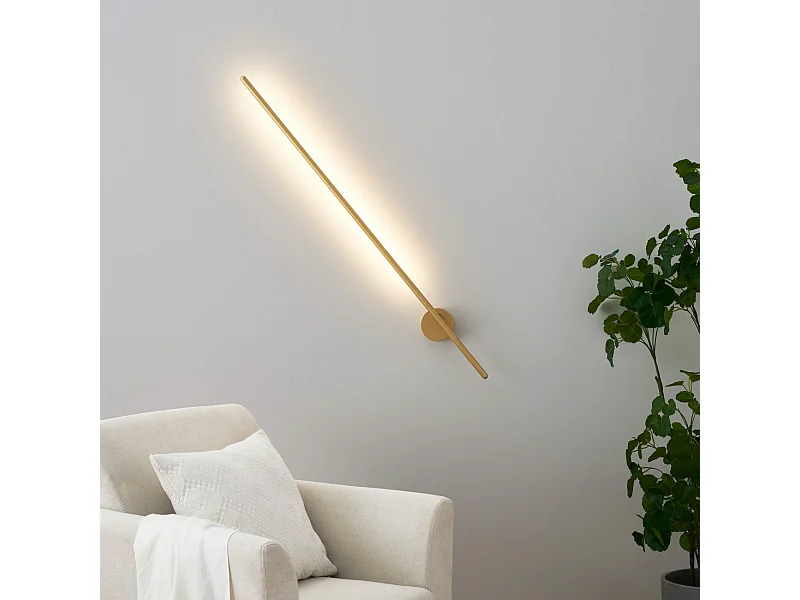 Applique longiligne dorée lumière LED - Mandal
