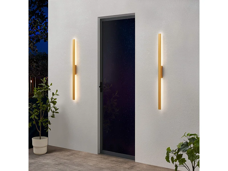 Applique ultra design minimaliste dorée LED extérieur - Sambai