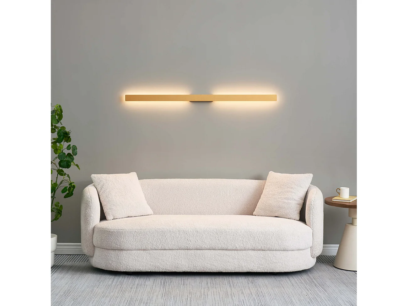 Applique ultra design minimaliste dorée LED extérieur - Sambai