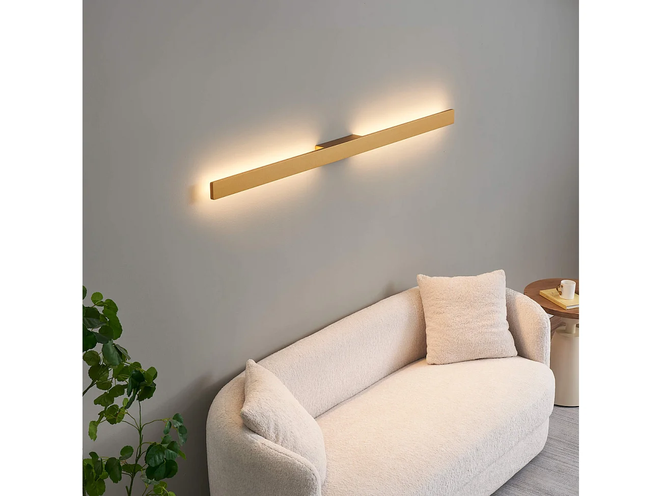 Applique ultra design minimaliste dorée LED extérieur - Sambai
