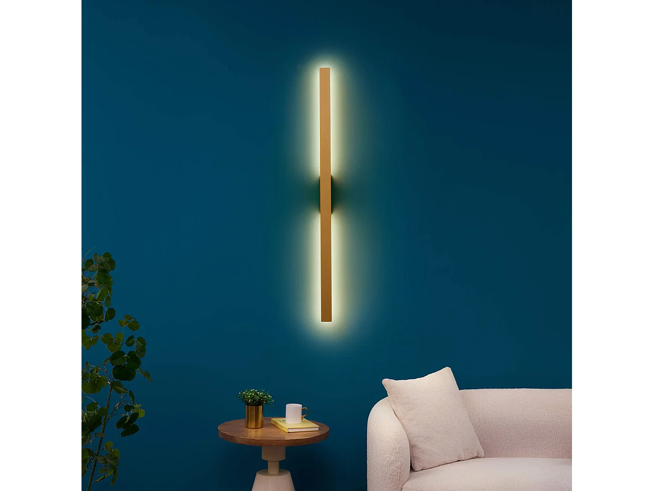 Applique ultra design minimaliste dorée LED extérieur - Sambai