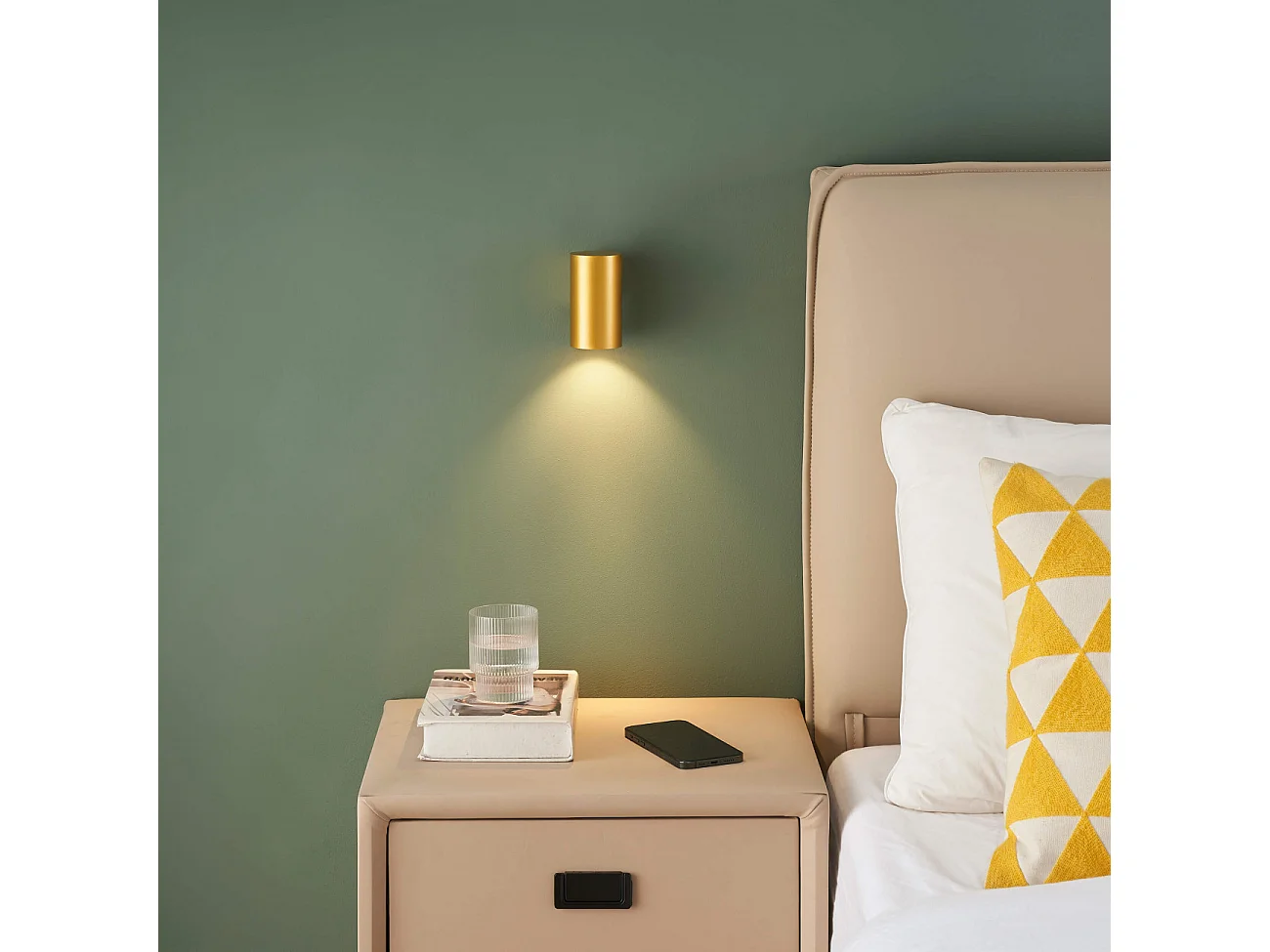 Petite applique murale cylindrique dorée - Liv