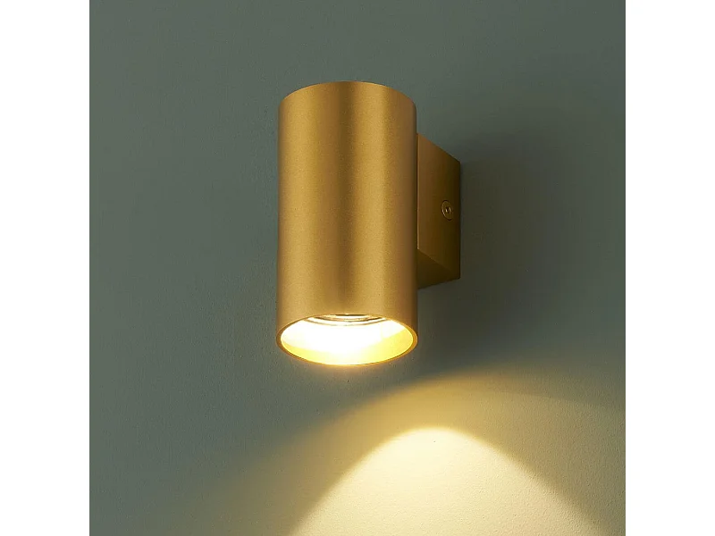 Petite applique murale cylindrique dorée - Liv