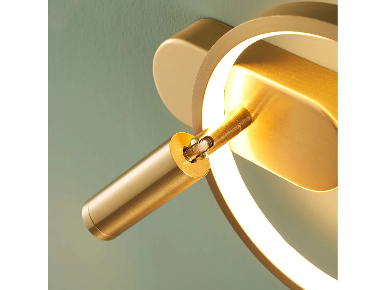 Applique dorée double lumière avec liseuse centrée - Lona