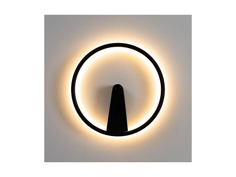 Applique minimaliste anneau LED noir - Scott