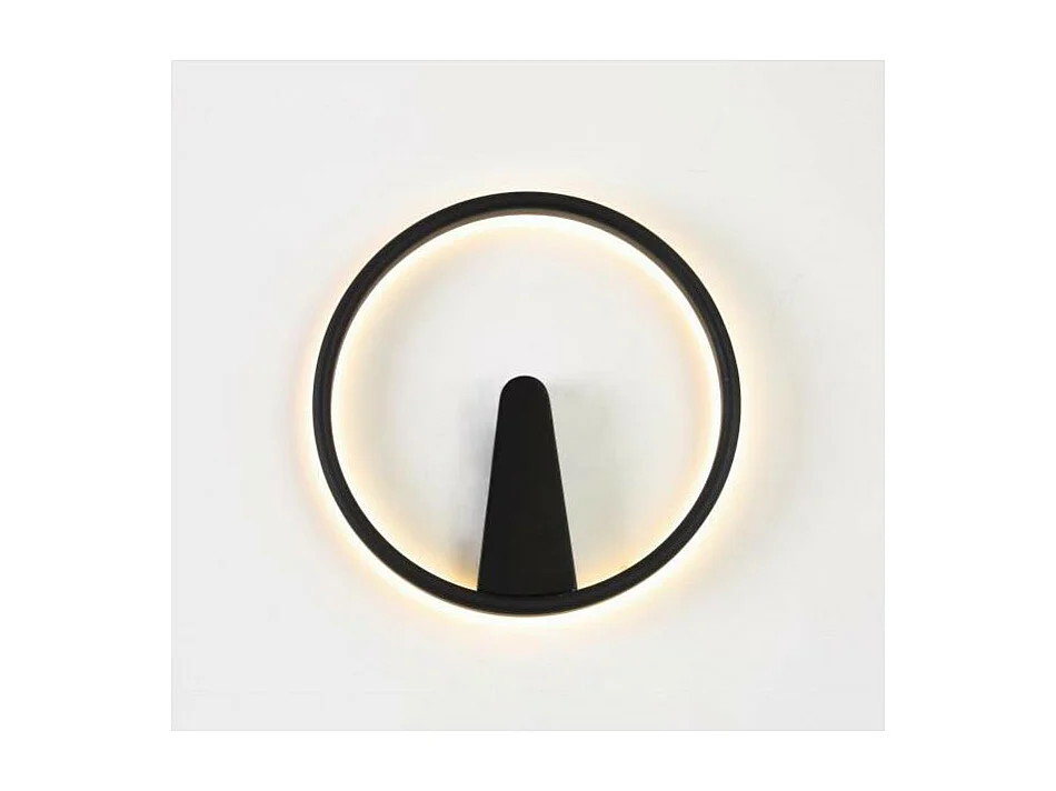 Applique minimaliste anneau LED noir - Scott