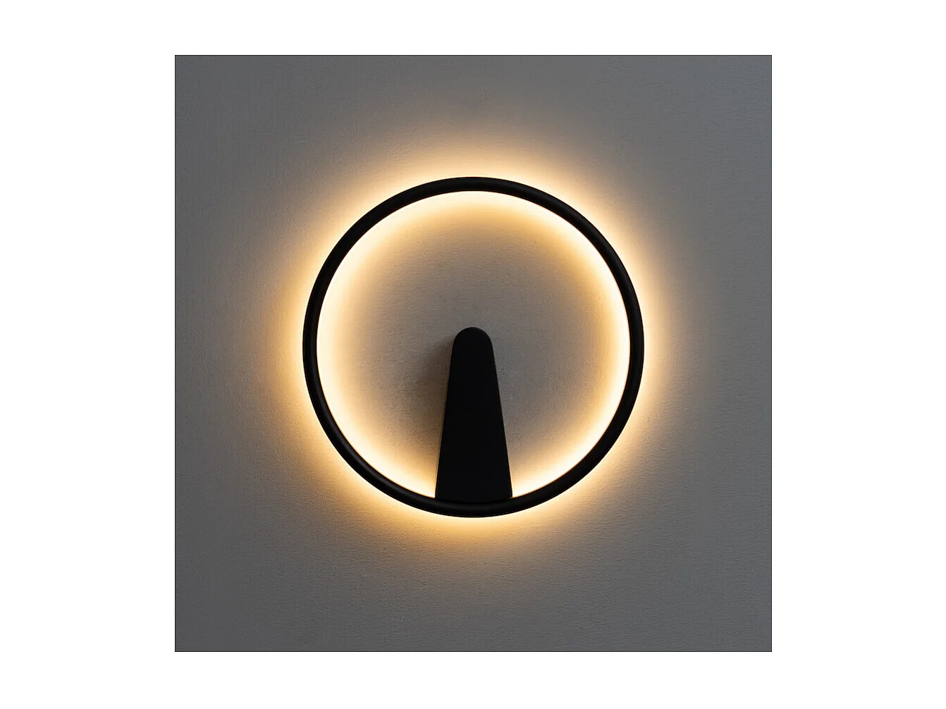 Applique minimaliste anneau LED noir - Scott