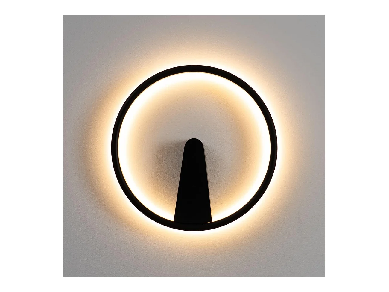 Applique minimaliste anneau LED noir - Scott
