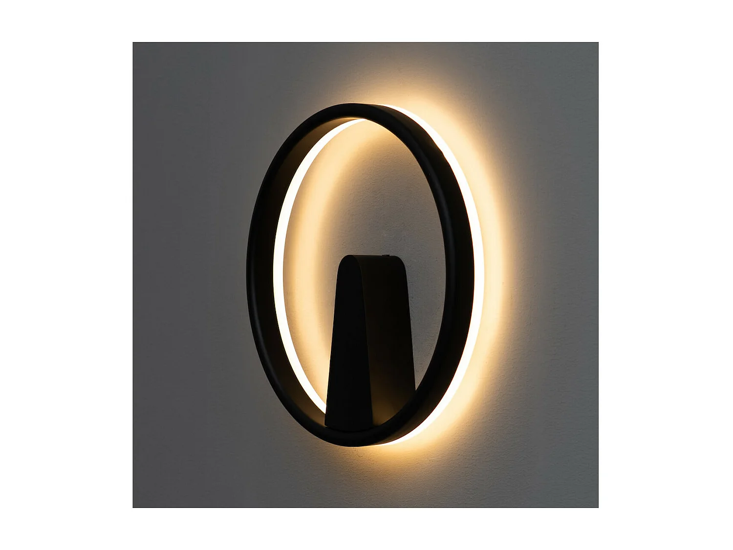Applique minimaliste anneau LED noir - Scott